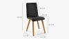 Dining chair Arosa, Genuine leather black